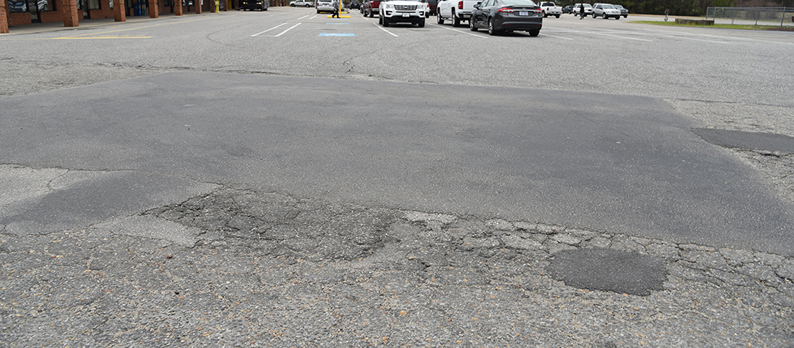 Loving EZ Street Asphalt Repairs In A North Carolina Shopping Center